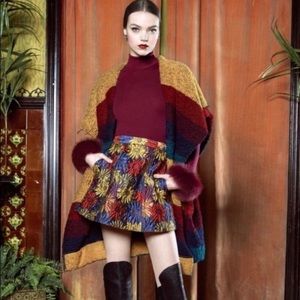 Alice + Olivia Loran floral jacquard skirt